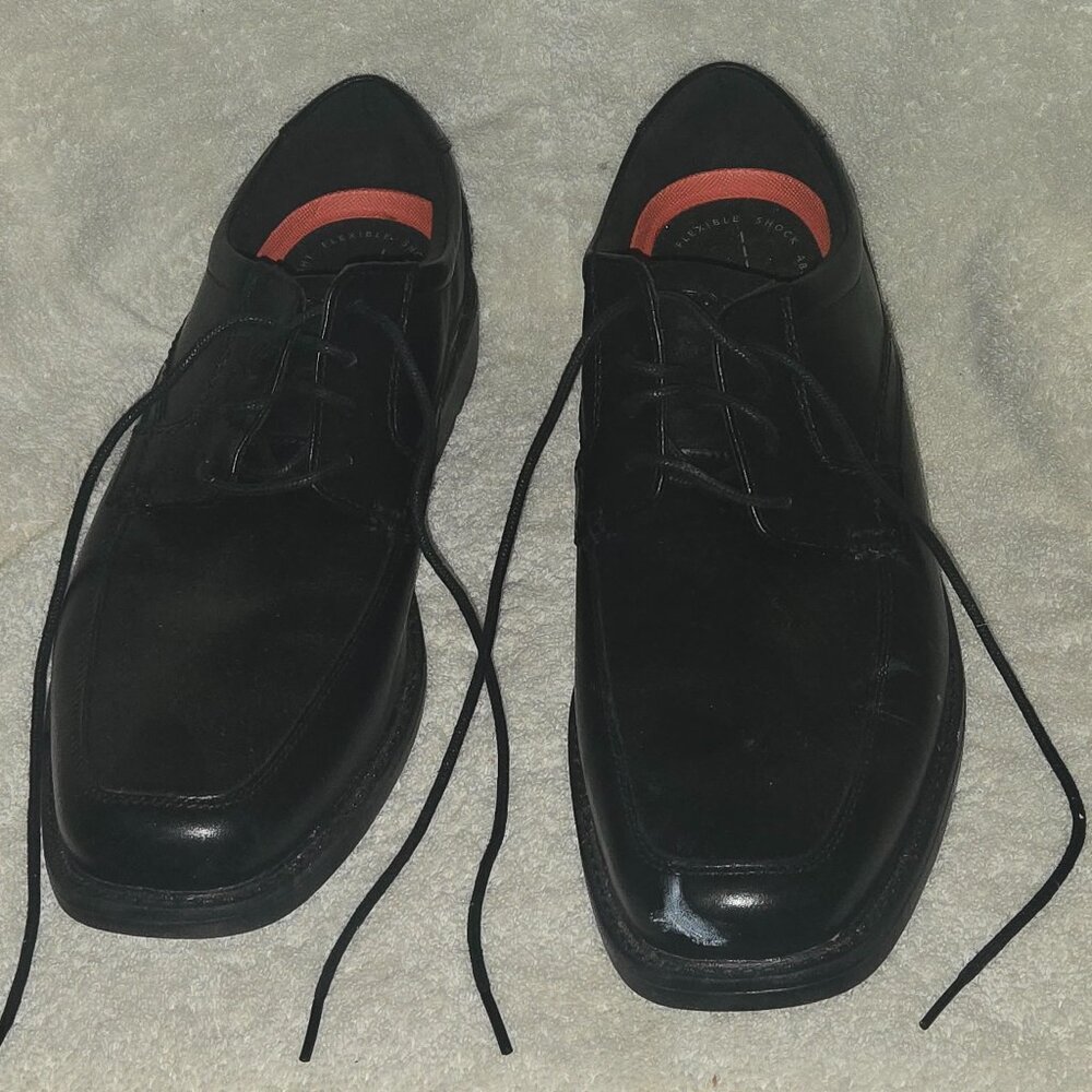 Rockport Walkability TruTech® Black Leather Comfort Oxfords – Men’s Size 12